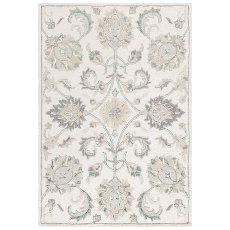 SAFAVIEH 4 x 6 ft. Rectanglar Glamour Hand Tufted Rug Ivory & Grey GLM624A-4